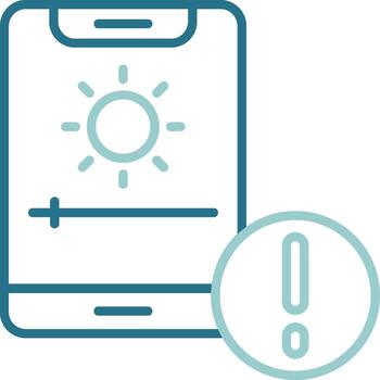 Adaptive brightness Notification Outline Two Color Icon vector