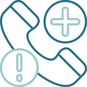 Emergency Notification Outline Two Color Icon vector