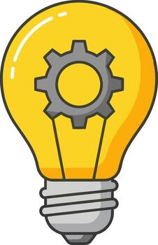 Innovative Idea Light Bulb with Gear Symbol Concept of Mechanical Engineering Problem Solving and Creative Thinking vector