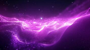 abstrakt lysande lila partiklar Vinka bakgrund skinande gnistra digital data strömma rörelse bakgrund video