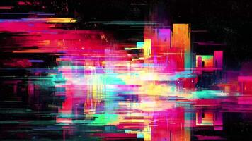 Pixel glitch distortion background with color shift animation video