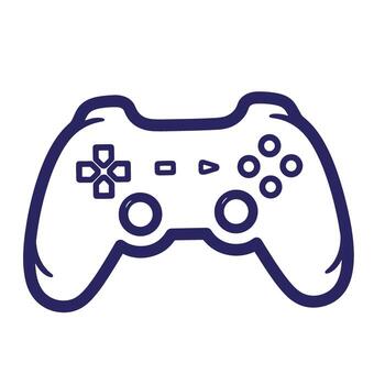 sencillo garabatear fuera línea ilustración de un moderno juego controlador para entretenimiento vector