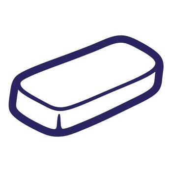 Simple blue doodle style illustration of an isolated rectangular shape with rounded corners vector