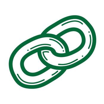 verde garabatear ilustración de vinculado cadena elementos representando conexión y seguridad vector