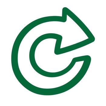 verde garabatear de un circular flecha ilustrando conceptos de actualizar actualizar y recargar vector