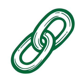 verde cadena enlace ilustración representando conexión unidad y redes conceptos garabatear vector