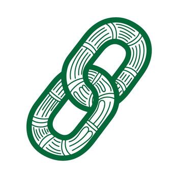 Decorative green chain links overlapping each other on a white background doodle design vector