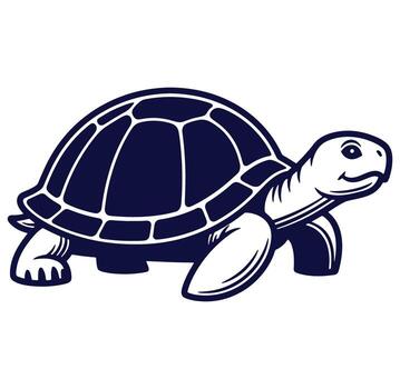 illustration of a happy turtle isolated on a white background simple and clean design vector