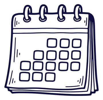 Hand drawn calendar illustration representing time planning scheduling and organizing events effectively vector