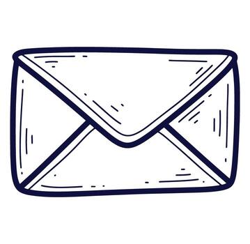 Simple hand drawn envelope illustration for communication concepts and business designs easily editable vector