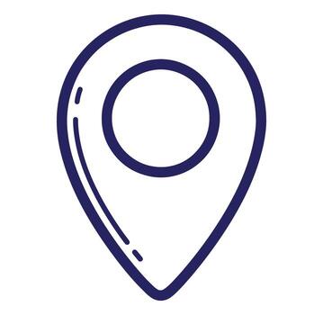 Hand drawn location marker icon isolated on a white background simple navigation concept vector