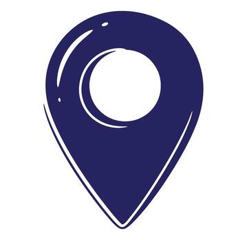 sencillo azul navegación alfiler ubicación icono en un blanco antecedentes para digital cartografía vector