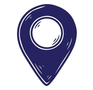 sencillo ilustración de un azul ubicación alfiler icono para mapas y navegación vector