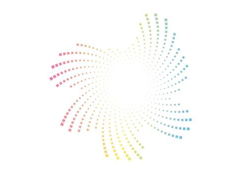 Abstract neon sound wave circle with vibrant oscillations. Modern dotted spectrum design. isolated illustration for digital themes vector