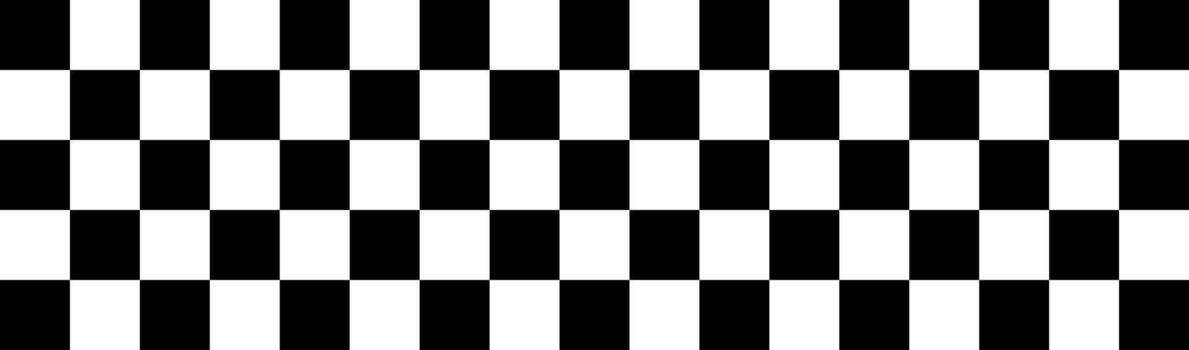 Racing flag with seamless horizontal checkerboard pattern, vector