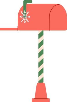 Festive Mailbox with Snowflake vector