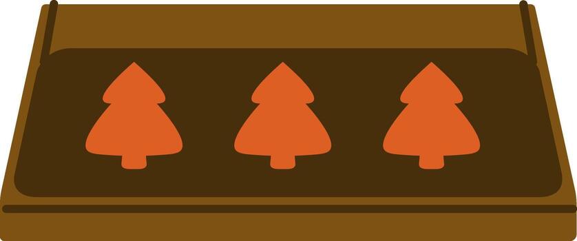 Tree Shaped Cookies on Tray vector