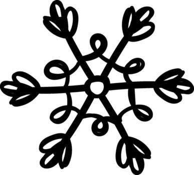Hand-Drawn Snowflake with Loops vector