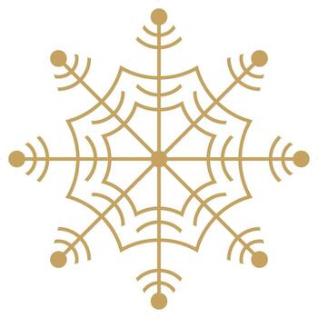 Geometric Snowflake with Symmetrical Lines vector