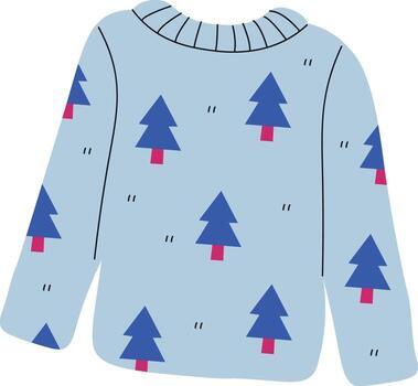de punto suéter con árbol modelo vector
