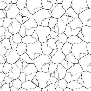 Seamless Fractured Surface Pattern with Black Cracks vector