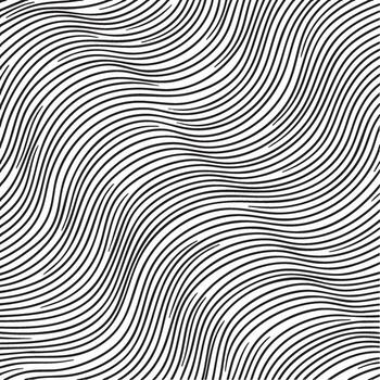 Minimalist Seamless Wave Line Pattern with Black Curves vector