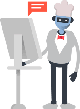 robot humanoid chef karakter werken Aan computer png