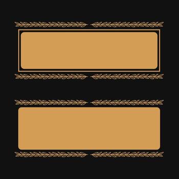 Elegant rectangular border frame with gold laurel wreath and rounded corners vector