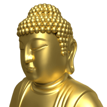 Buda estátua ouro 3d modelo png