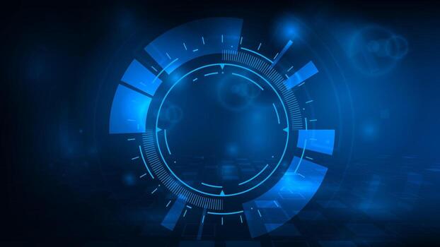 Futuristic digital HUD abstract technology with perspective viwe square pattern background vector