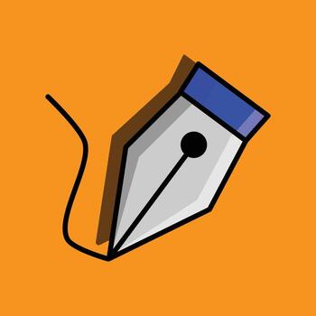 minimalista curvatura bolígrafo herramienta icono para gráfico diseño y digital Arte conceptos vector