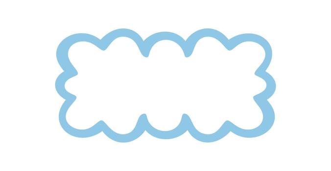 Groovy retro frame in cartoon graphic style with wavy scallop border and rectangle outline. Blue y2k graphic shape as playful abstract background and creative element for stylish vintage label use. vector