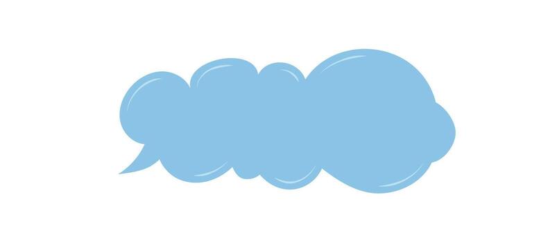 mano dibujado fluido nube formas un sencillo habla burbuja pegatina. azul caja forma sirve como un charla o hablar globo para mensaje pegatina. ideal elemento para conversación, etiqueta, o comunicación diseño. vector