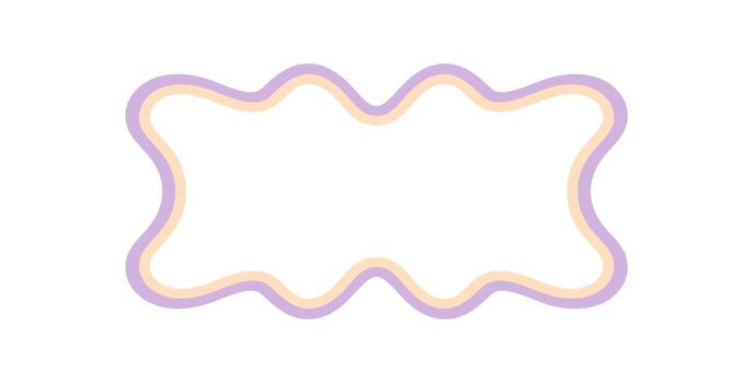 Groovy wavy rectangle frame outline doodle in retro style. Graphic border as y2k element, playful line art and stylish background with curvy shape for trendy contemporary creative use. vector