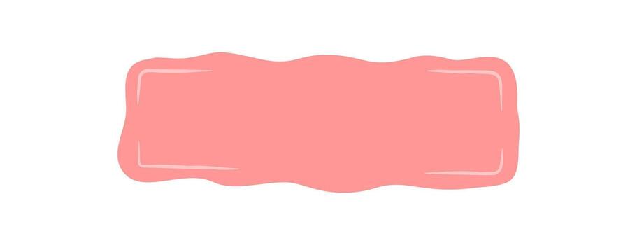 Hand drawn rectangle patch with a squiggle frame forms a bold quote label. Organic shape and soft banner outline create unique blob background concept for message box or creative template on white. vector