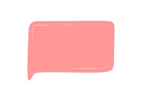 dibujado a mano orgánico habla burbuja pegatina con rectángulo forma y limpiar caja de texto. citar o mensaje memorándum como charla conversacion forma, adecuado para moderno pegatina o etiqueta. suave rosado acento. vector