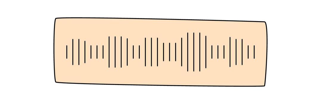 maravilloso retro música jugador ui ola en plano rectángulo forma. maravilloso elemento con audio sonido y ola en y2k estilo, frio moderno gráfico para de moda aplicaciones y Clásico usuario interfaz. vector