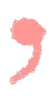 Pink crayon punctuation symbol as hand drawn font element. Pastel sketch quotation with graphic and quote accent. Illustration style uses rough artistic detail and modern text. vector