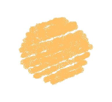 Round rough chalk box icon forms a yellow badge with a scribble look. Text label stands as bold graphic background and highlight. Text and badge combine for label creative design concept. vector