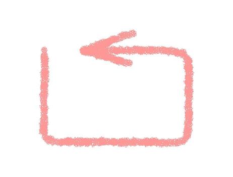 Hand drawn pink crayon swirl arrow with bold sketch stroke and curved turn pointer. Swirl element and arrow icon create a playful handdrawn look for modern template creative use. vector