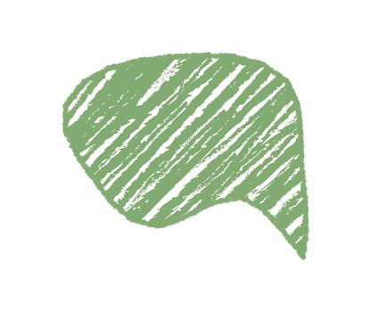 Fluid wavy chalk speech bubble stands out with a diagonal sketch effect. Scribble lines highlight the message and comment in this playful green graphic bubble format. vector