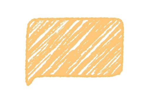 Crayon scribble speech balloon with organic rectangle shape and diagonal style. Talk message textbox and chat comment graphic element for creative communication concepts. vector
