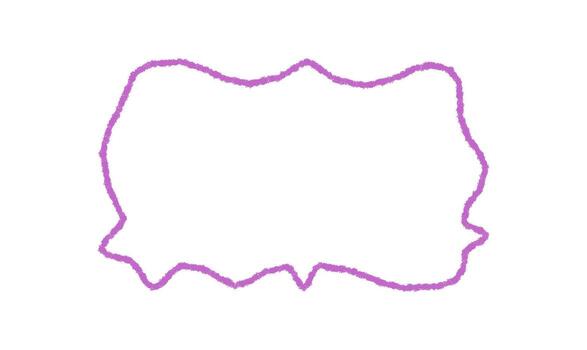 Hand drawn crayon frame with wavy contour shapes a unique quote border. Organic rectangle outline with sketch style adds graphic character on blank background, perfect for creative note templates. vector