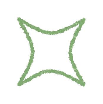 tiza contorno estrella Estallar símbolo en verde. resplandor y brillar realce esta Fuegos artificiales elemento como un fiesta modelo. magia y gráfico inspiración para festivo diseño creativo proyectos vector