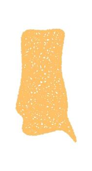 Chalk speech bubble with organic squiggle sketch creates a playful textbox. Rectangle chat icon forms a creative message and comment element, yellow color draws focus in lively communication theme. vector