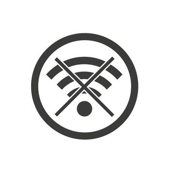 Clean icon of Wi-Fi signal turned off representing right to disconnect vector