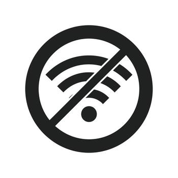 No Wi-Fi connection icon minimal clean design right to disconnect concept vector