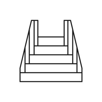 Staircase with railing, linear style icon. staircase with a handrail. vector