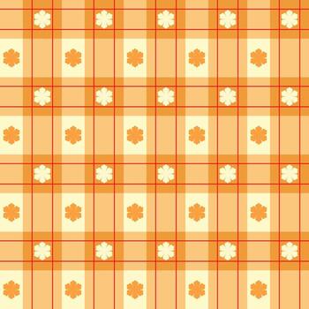 Seamless plaid and floral patterns combine simple plaid patterns with alternating floral motifs. vector