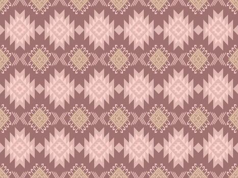 Zuni fabrics feature a distinctive horizontal diamond pattern in pink, beige, and brown, creating a calming effect. They're ideal for textiles, fashion, throws, curtains, and pillowcases. vector